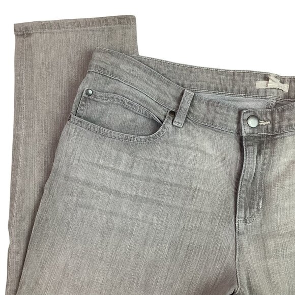 Eileen Fisher Gray Womens 14 Organic Cotton Blend Straight-Leg Jeans - Picture 4 of 12